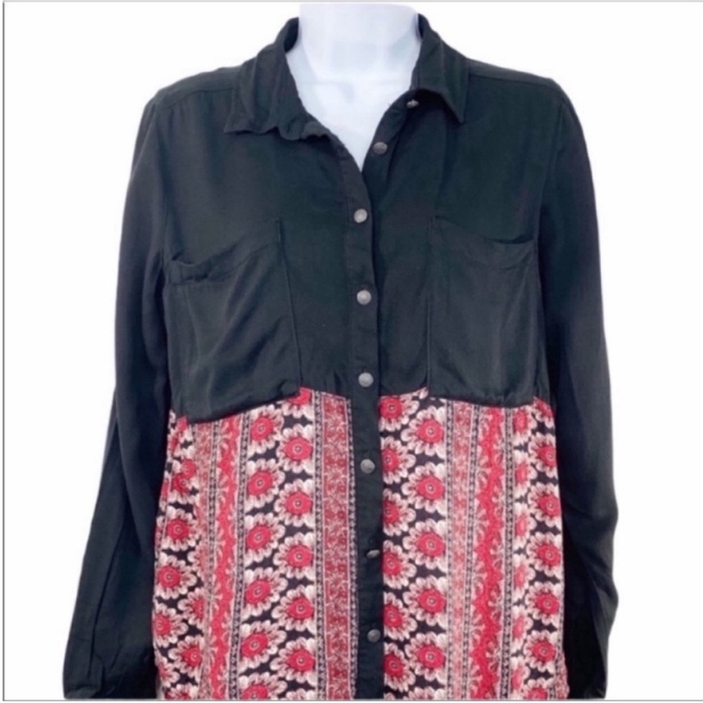FREE PEOPLE - Welcome to the Jungle button down shirt S - Picture 6 of 12